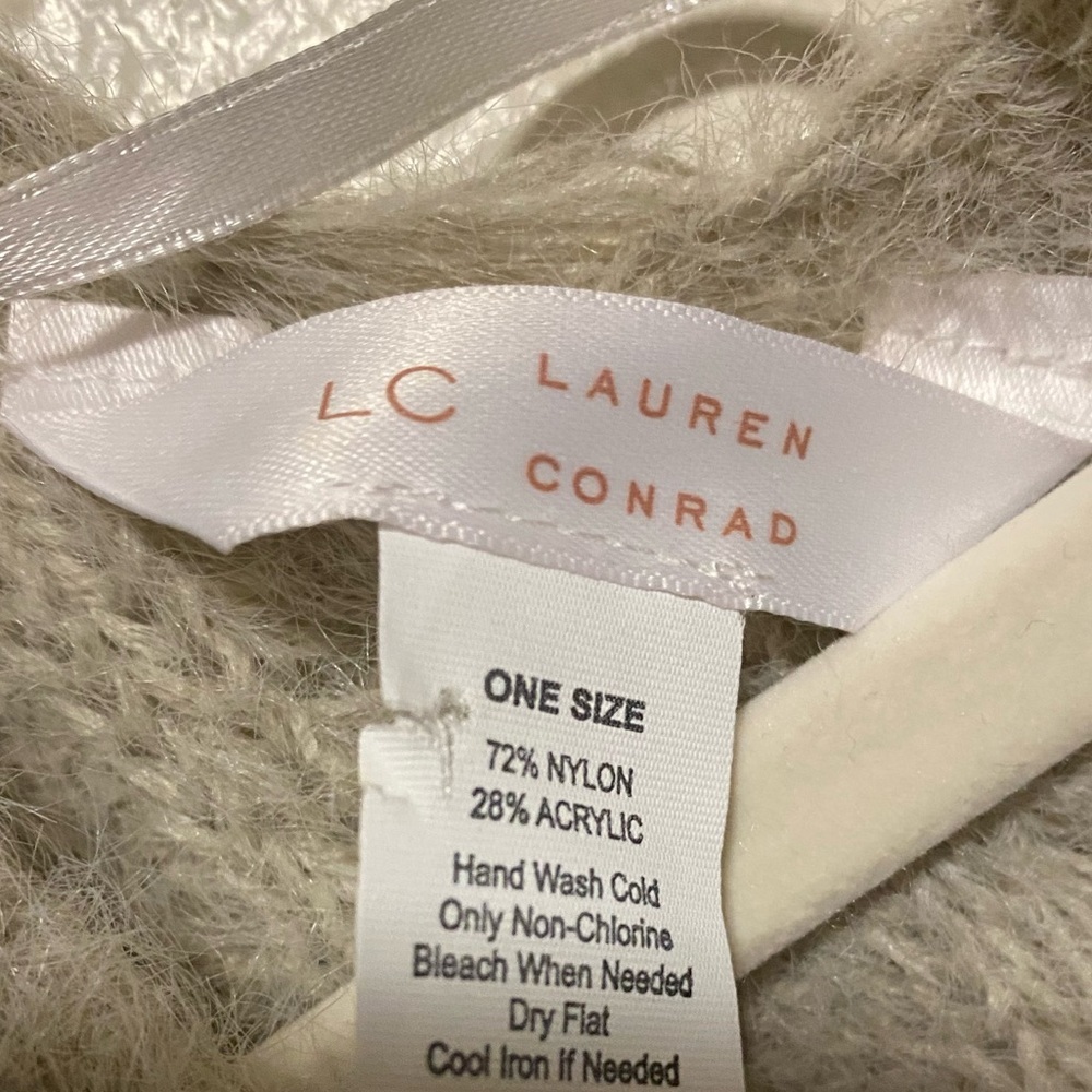 LC Lauren Conrad Gray Ribbed Open Front Sweater Vest | Cozy Layering Cardigan - Picture 6 of 6